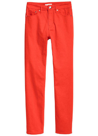 Красные демисезонные скинни, укороченные джинсы H&M