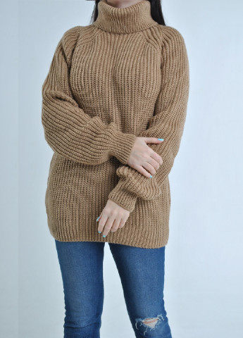 Бежевый зимний удлиненный свитер Berta Lucci