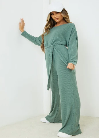 Комбінезон PrettyLittleThing однотонний зелений кежуал
