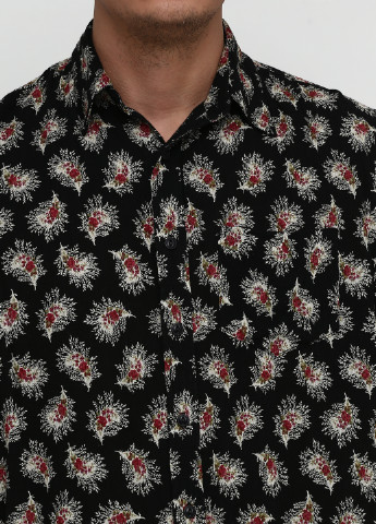 Черная кэжуал рубашка с абстрактным узором Ralph Lauren с коротким рукавом