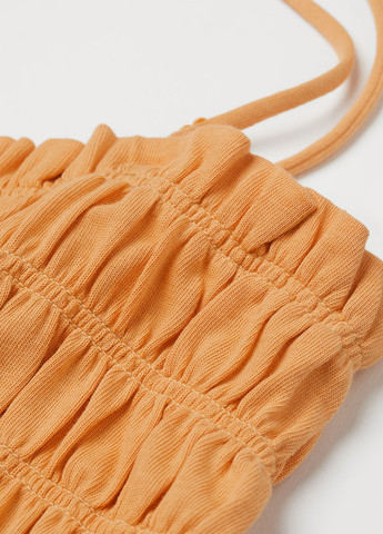 Оранжевое кэжуал платье клеш H&M однотонное