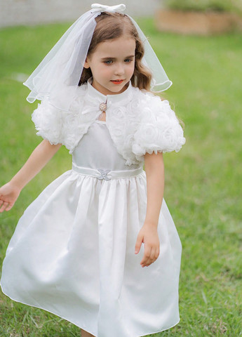 Білий літній комплект (сукня, аксесуар для волосся) SHEIN