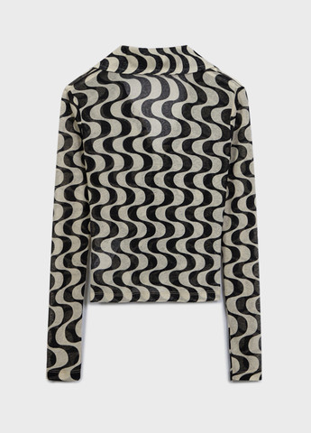 Чёрно-белую блуза Stradivarius