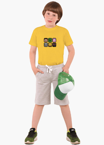 Желтая демисезонная футболка детская майнкрафт (minecraft)(9224-1173) MobiPrint