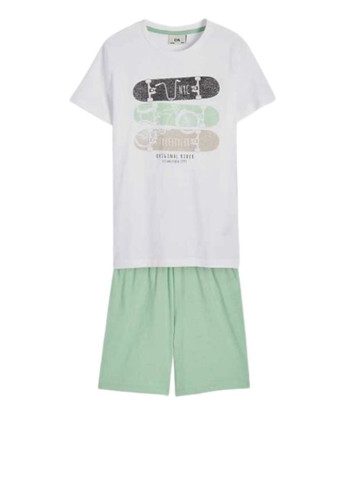 Белый летний комплект (футболка, шорты) C&A