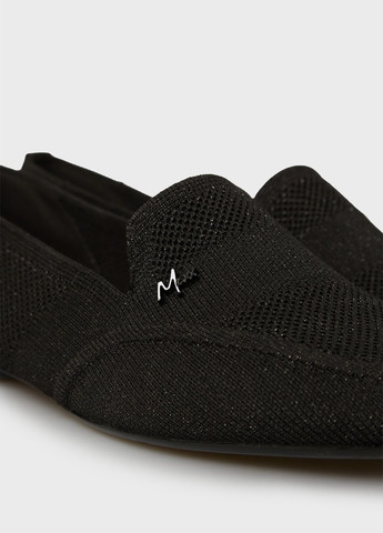 Женские балетки Mexx | чёрные однотонные логотип текстиль (334684317)