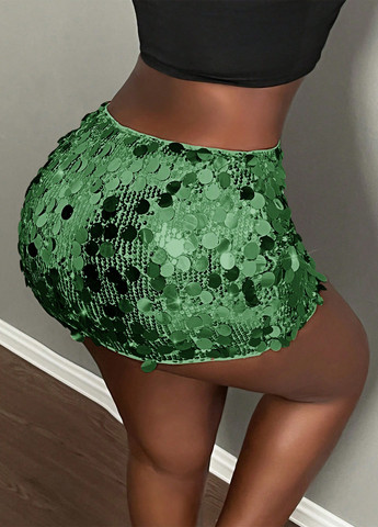 Зеленая вечерний, коктейльный однотонная юбка SHEIN