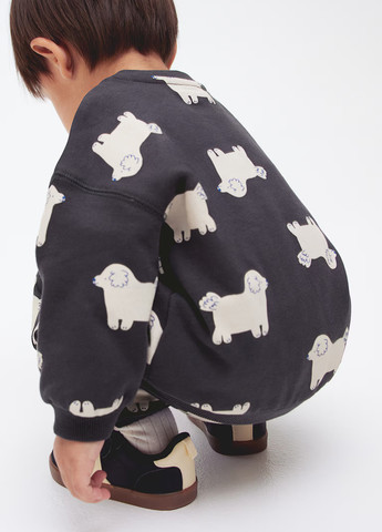 Темно-сірий світшот H&M малюнок без декору (366117140)