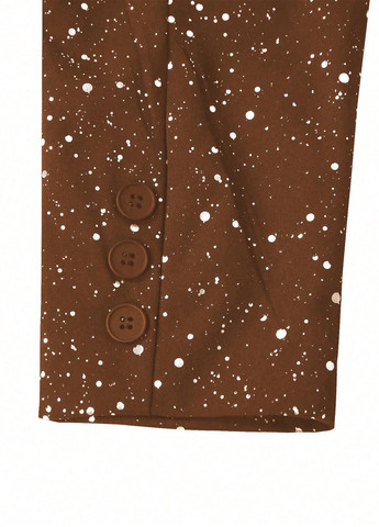 Коричневый демисезонный костюм (пиджак, брюки) брючный SHEIN