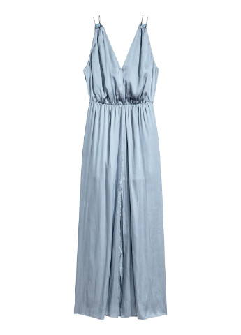 Серо-голубое вечернее платье H&M однотонное