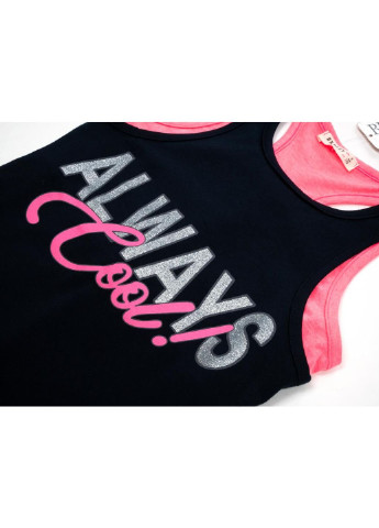 Темно-синяя летняя футболка детская майка "cool" (15730-128g-blue) Breeze