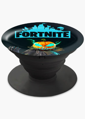 Попсокет (Popsockets) тримач для смартфону Фортнайт скін Палаючий Джек (Fortnite skin Hollowhead) (8754-2695) Чорний MobiPrint (221548611)