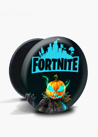 Попсокет (Popsockets) тримач для смартфону Фортнайт скін Палаючий Джек (Fortnite skin Hollowhead) (8754-2695) Чорний MobiPrint (221548611)