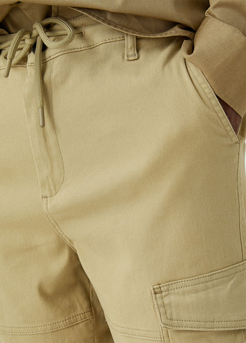 Бежевые кэжуал демисезонные карго, прямые брюки KOTON