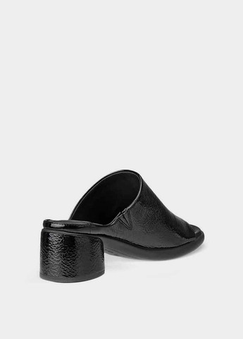 Черные сабо Ecco на среднем каблуке