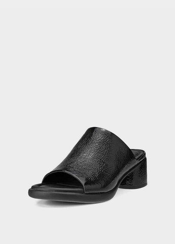 Черные сабо Ecco на среднем каблуке