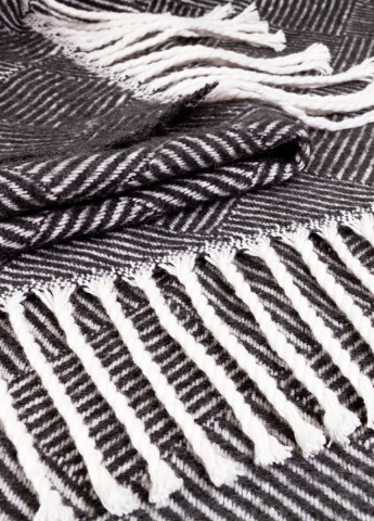 Плед хлопковый Паркет белый-темно серый Vladi (224399523)