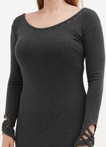 Сіра кежуал сукня силуетна, з відкритою спиною Sassofono Club меланжева