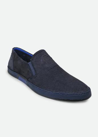 Літні чоловічі туфлі перфорація без шнурків темно-синій нубук 45 Cosottinni (228214714)
