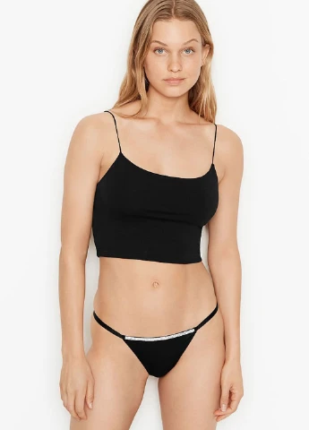 Черный демисезонный комплект (пояс для чулок, трусы) Victoria's Secret