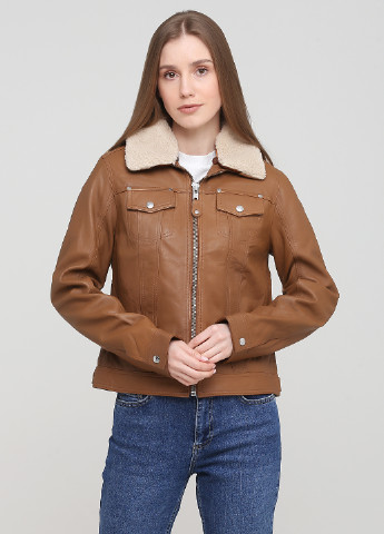 Светло-коричневая демисезонная куртка кожаная Schott N.Y.C.