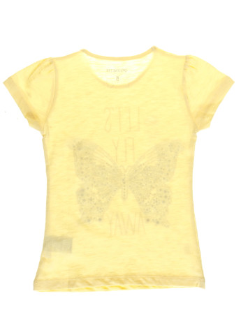 Желтая летняя футболка с коротким рукавом Divonette
