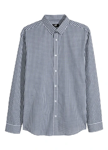 Черно-белая кэжуал рубашка в клетку H&M