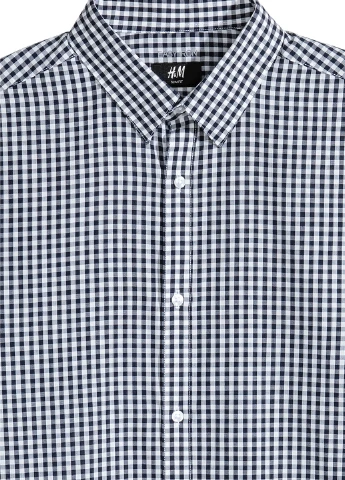 Черно-белая кэжуал рубашка в клетку H&M