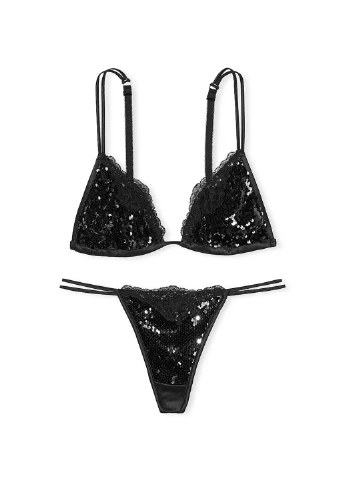 Черный демисезонный комплект (бюстгальтер,трусики) Victoria's Secret