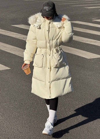 Кремовая зимняя куртка SHEIN