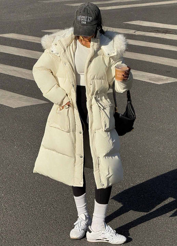 Кремовая зимняя куртка SHEIN