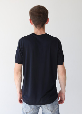 Темно-синяя футболка мужская темно-синяя тонкая прямая с коротким рукавом Weaver Прямая