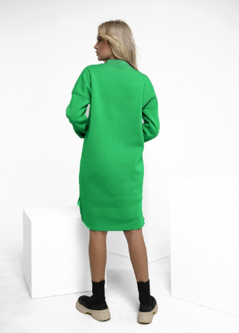 Зелена кежуал плаття ISSA PLUS однотонна