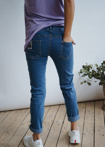Синие комфортные джинсы для беременных с мягкой широкой резинкой под животик To Be - (252404874)