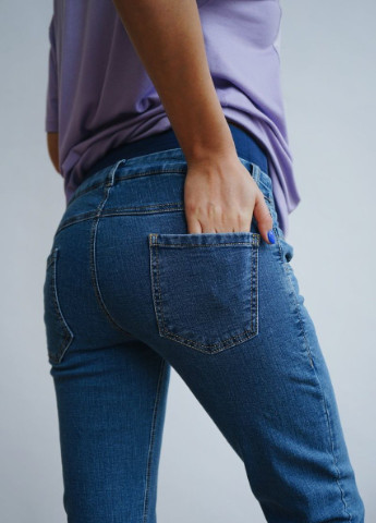 Сині комфортні джинси для вагітних з м'якою широкою резинкою під животик To Be - (252404874)