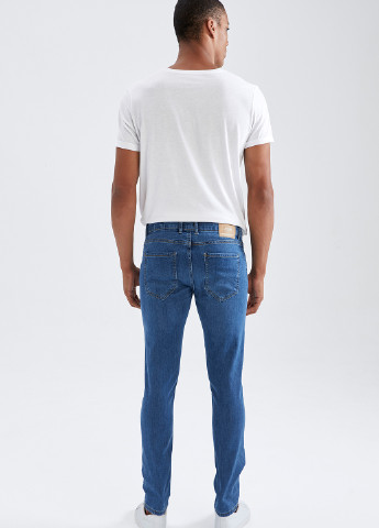 Штани DeFacto завужені сині джинсові бавовна