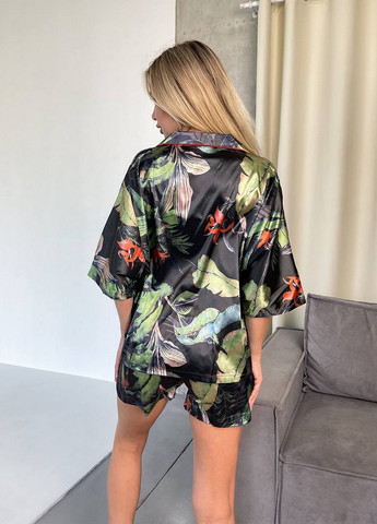 Черная всесезон пижама (рубашка, шорты) рубашка + шорты NOVA VEGA