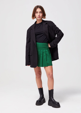 Зеленая кэжуал однотонная юбка Jennyfer клешированная