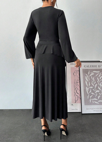 Чорна кежуал сукня а-силует SHEIN однотонна