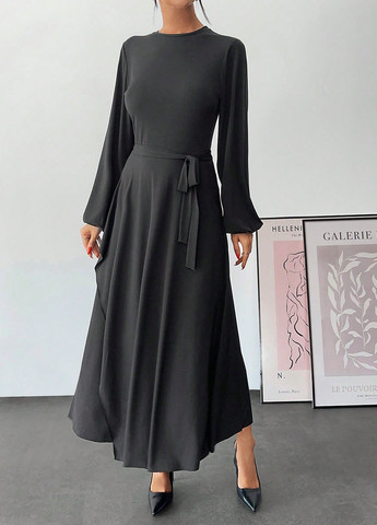 Чорна кежуал сукня а-силует SHEIN однотонна