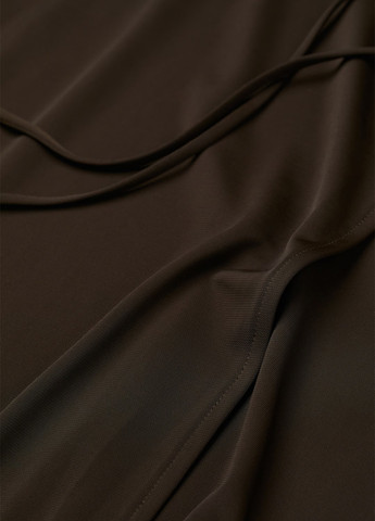 Темно-зеленое кэжуал платье на запах H&M однотонное