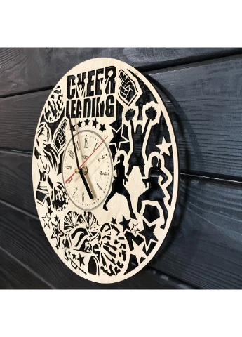 Оригінальний настінний годинник з дерева «Черлідинг» 7Arts (253567876)