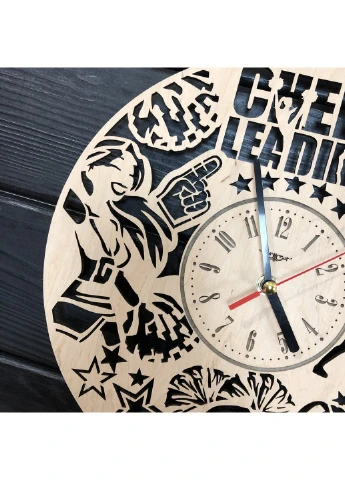 Оригінальний настінний годинник з дерева «Черлідинг» 7Arts (253567876)
