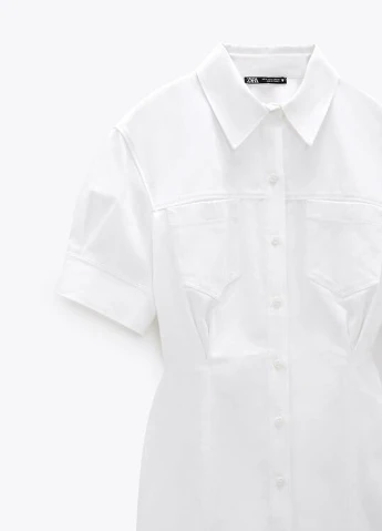 Білий кежуал плаття, сукня Zara однотонна