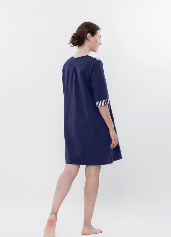 Синее повседневный сукня жіноча s синя 0127 Effetto в полоску