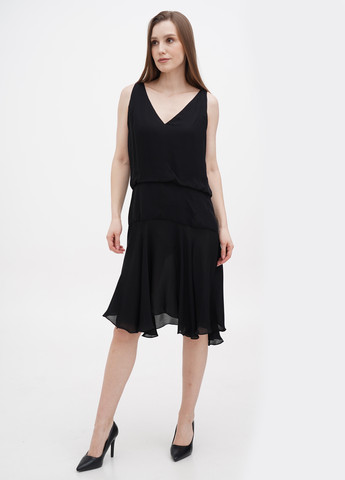 Чорна коктейльна сукня кльош Ralph Lauren однотонна
