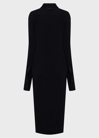 Черное кэжуал платье рубашка, футляр Calvin Klein однотонное