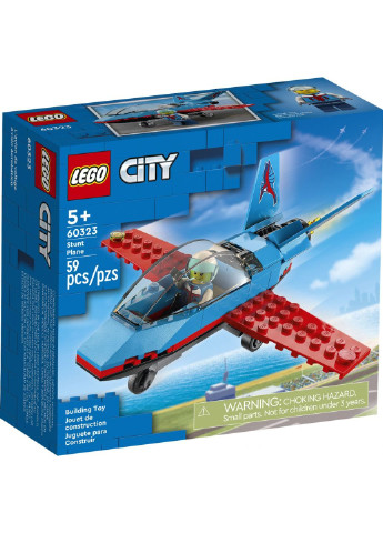 Конструктор City Great Vehicles Трюковий літак 59 деталей (60323) Lego (254053727)