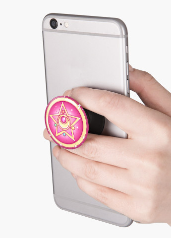 Попсокет (Popsockets) тримач для смартфону Сейлор Мун (Sailor Moon) (8754-2918) Чорний MobiPrint (229014780)