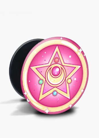 Попсокет (Popsockets) держатель для смартфона Сейлор Мун (Sailor Moon) (8754-2918) Черный MobiPrint (229014780)
